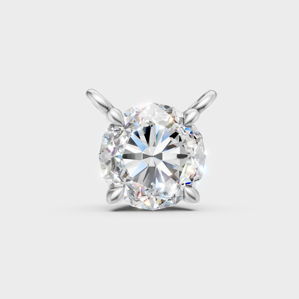 Round Cut Certified Lab-Grown Diamond Pendant White Gold